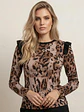 Polera Animal Print Café Mujer Manga Larga Invierno 2026 - Miniatura 10