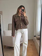 Chaqueta Lanilla Mujer Café Botones Dorados Invierno 2026 - Miniatura 5