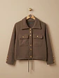 Chaqueta Lanilla Mujer Café Botones Dorados Invierno 2026 - Miniatura 2