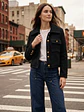 Chaqueta Negra Mujer con Botones Dorados Elegante - Miniatura 1