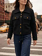 Chaqueta Negra Mujer con Botones Dorados Elegante - Miniatura 6
