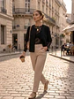 Chaleco Tipo Capa Mujer Broche Dorado Manga Codo - Miniatura 5