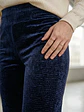 Pantalón Palazzo Terciopelo Azul Mujer Tiro Alto - Miniatura 5