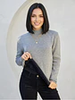 Sweater Térmico Mujer Gris Forrado Invierno Chile - Miniatura 1