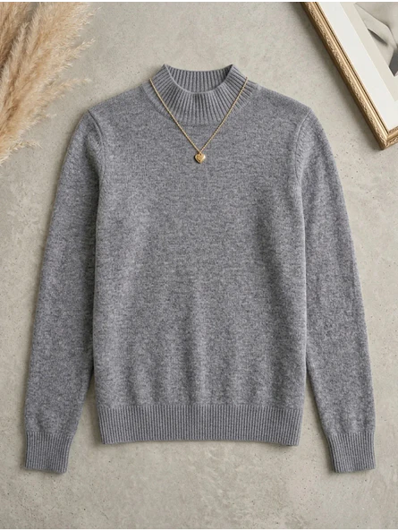Sweater Térmico Mujer Gris Forrado Invierno Chile 6