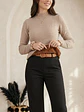 Sweater Térmico Mujer Beige Forrado Invierno Chile - Miniatura 1