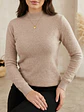 Sweater Térmico Mujer Beige Forrado Invierno Chile - Miniatura 4