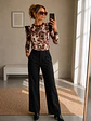 Polera Animal Print Café Mujer Manga Larga Invierno 2026 - Miniatura 2