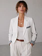 Blazer Blanco Mujer Corto Mangas Mezclilla Crop - Miniatura 2