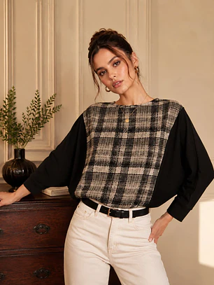 Polera Dorada Mujer Elegante Manga Murciélago