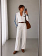 Blazer Blanco Mujer Corto Mangas Mezclilla Crop - Miniatura 3