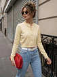 Chaleco Amarillo Mujer Crop con Botones Joya - Miniatura 2