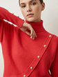 Sweater Coral Mujer Cuello Alto Manga Murciélago Botones Dorados - Miniatura 6