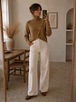 Sweater Camel Mujer Cuello Alto con Botones Dorados - Miniatura 2