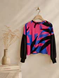 Sweater Oversize Mujer Estampado Abstracto Mangas Globo - Miniatura 5