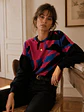 Sweater Oversize Mujer Estampado Abstracto Mangas Globo - Miniatura 7