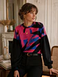 Sweater Oversize Mujer Estampado Abstracto Mangas Globo - Miniatura 8