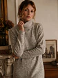 Sweater Largo Gris Mujer Abertura Frontal Pinzas Sastrería - Miniatura 1