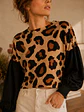 Polera Animal Print Camel Mujer Manga Globo Oversize - Miniatura 7