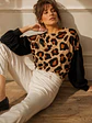 Polera Animal Print Camel Mujer Manga Globo Oversize - Miniatura 10
