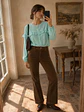 Blusa Verde Menta Mujer con Vuelos - Miniatura 3