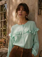 Blusa Verde Menta Mujer con Vuelos - Miniatura 1