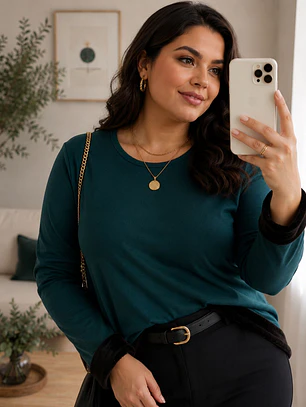 Polera Térmica Verde Petróleo Mujer