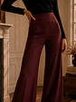 Pantalón Palazzo Burdeo Mujer Lanilla Tiro Alto - Miniatura 3