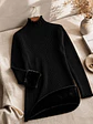 Sweater Térmico Mujer Negro Cuello Alto Terminaciones Onduladas - Miniatura 7