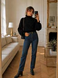 Chaleco Crop Negro Mujer Tejido Trenzado Mangas Globo - Miniatura 6