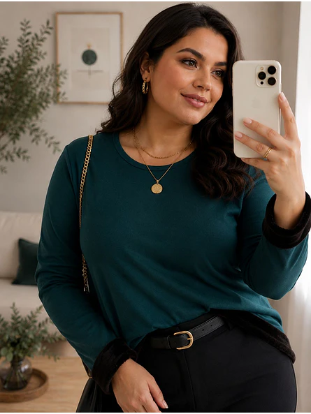 Polera Térmica Verde Petróleo Mujer 2