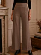 Pantalón Palazzo Beige Mujer Lanilla Tiro Alto - Miniatura 2