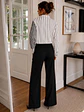 Blusa de Rayas Mujer Negra y Blanca Elegante - Miniatura 6