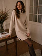 Vestido Lanilla Mujer Beige con Gorro Invierno 2026 - Miniatura 6