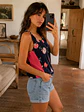 Polera Azul Mujer con Estampado Floral - Miniatura 4