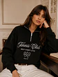 Polerón Oversize Mujer Forrado Medio Cierre Invierno 2026 - Miniatura 1