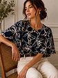 Polera Oversize Mujer Azul Floral Espalda Abierta - Miniatura 3