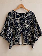 Polera Oversize Mujer Azul Floral Espalda Abierta - Miniatura 8