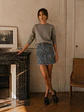 Falda Mezclilla Mujer Celeste con Animal Print - Miniatura 4