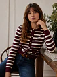 Chaleco Marinero Mujer Rayas Burdeo y Blanco - Miniatura 4