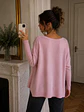 Sweater Manga Murciélago Mujer con Botones Laterales  - Miniatura 5