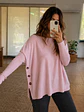 Sweater Manga Murciélago Mujer con Botones Laterales  - Miniatura 1