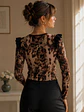 Polera Animal Print Café Mujer Manga Larga Invierno 2026 - Miniatura 8