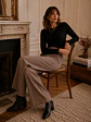 Pantalón Palazzo Lanilla Tiro Alto Mujer | Negro, Beige, Burdeo, Verde y Camel - Miniatura 9
