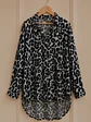 Blusa Animal Print Gris Larga Oversize Mujer - Miniatura 7