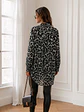 Blusa Animal Print Gris Larga Oversize Mujer - Miniatura 3