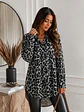 Blusa Animal Print Gris Larga Oversize Mujer - Miniatura 1
