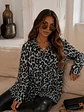 Blusa Animal Print Gris Larga Oversize Mujer - Miniatura 6