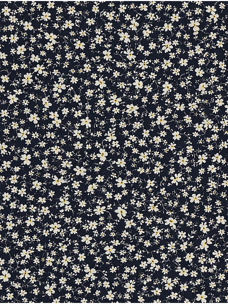 Falda Midi Mujer Negra con Estampado Floral y Abertura 11