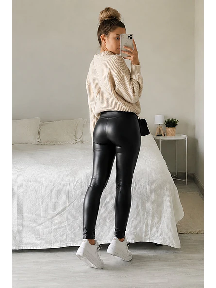 Calzas Eco Cuero Forradas Térmicas Negro 7